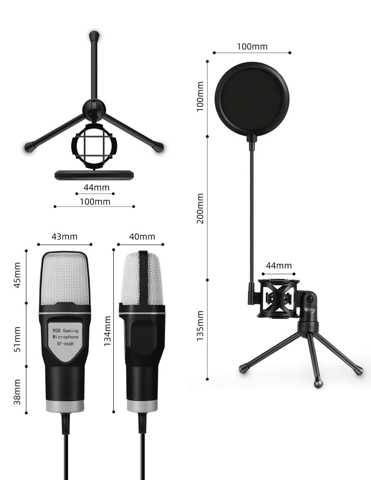 Clear Full RGB Gaming Microphone